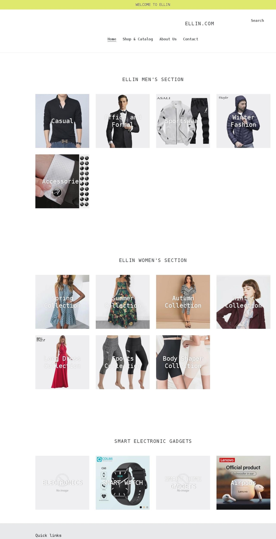 ellin-thestore.com shopify website screenshot