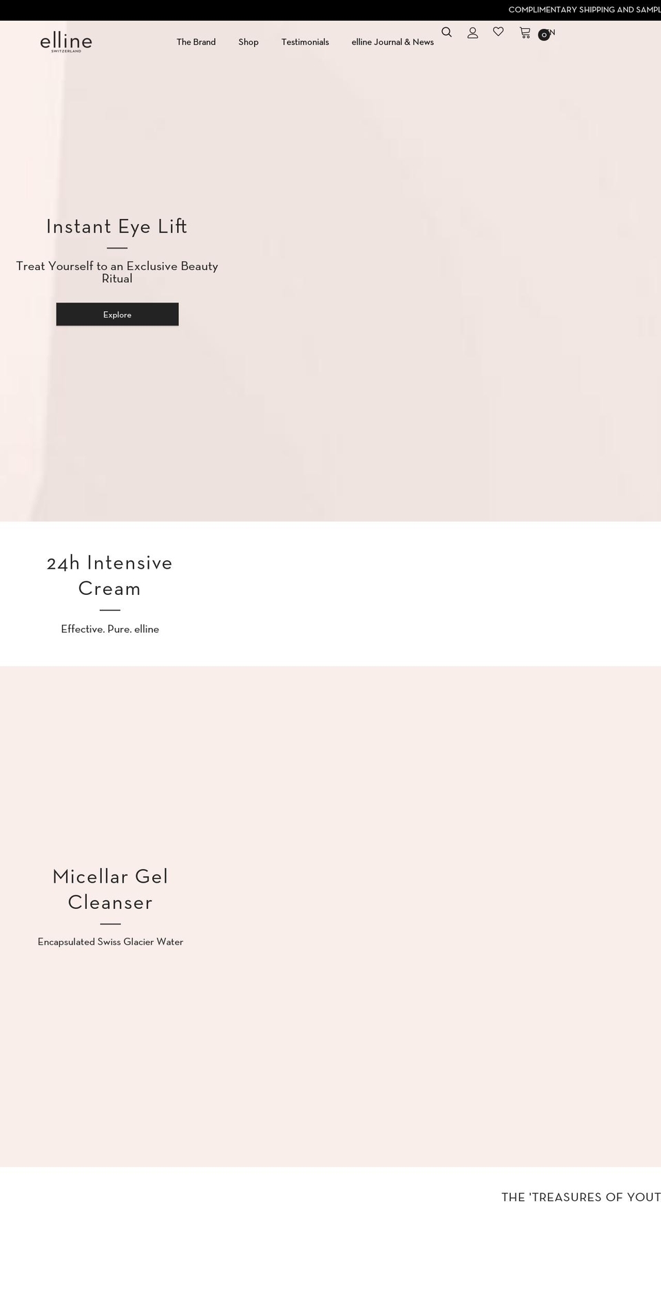 elline-switzerland.com shopify website screenshot