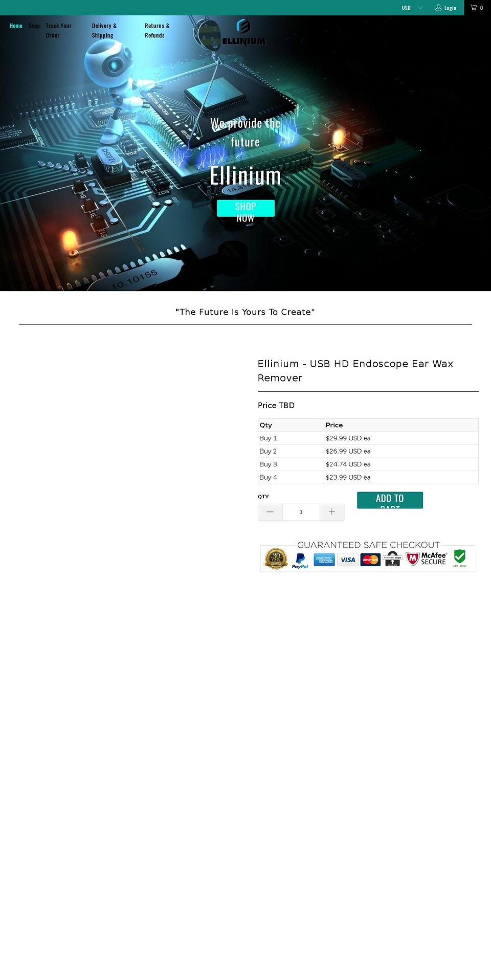ellinium.com — Shopify storefront screenshot