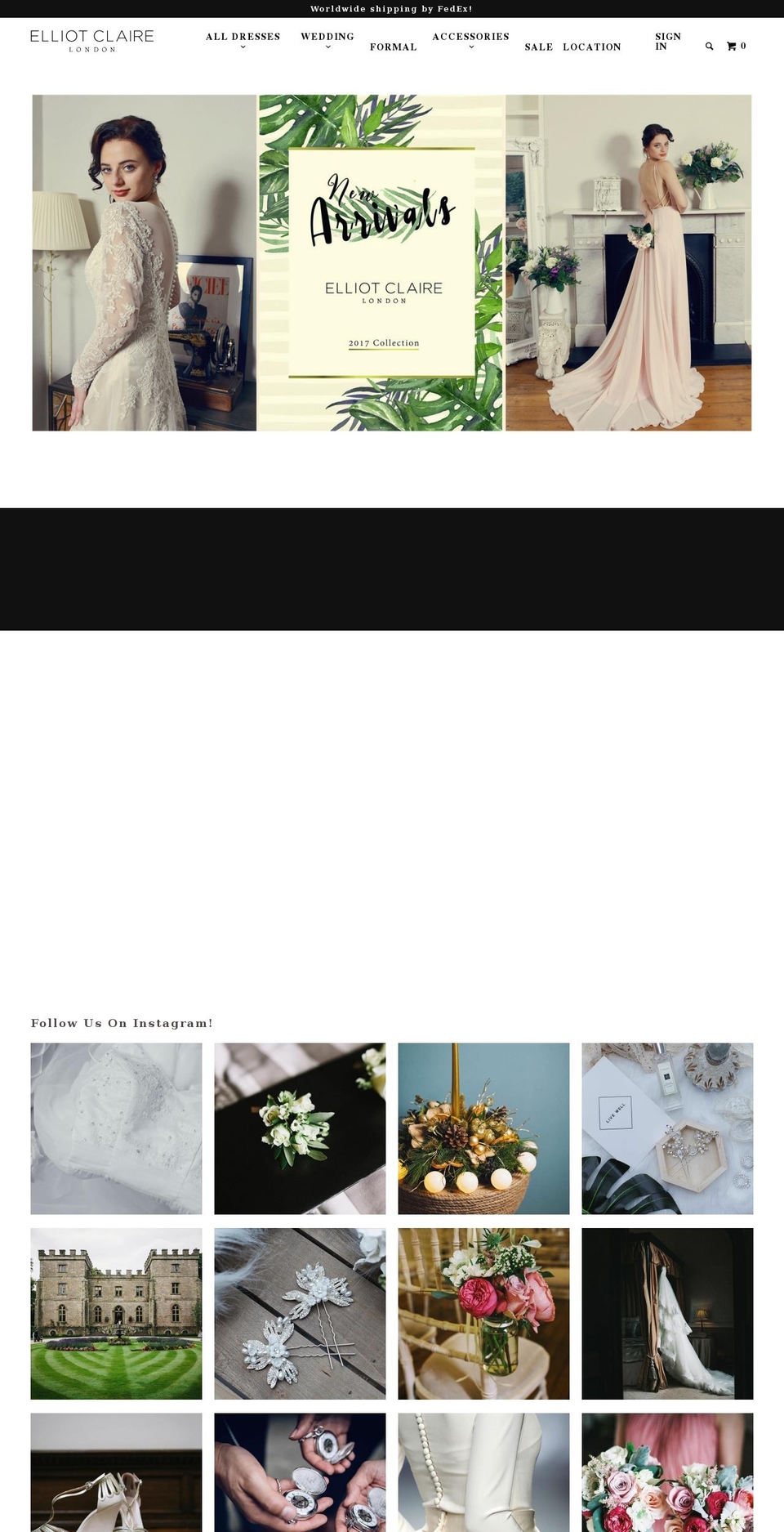 elliotclaire.com shopify website screenshot