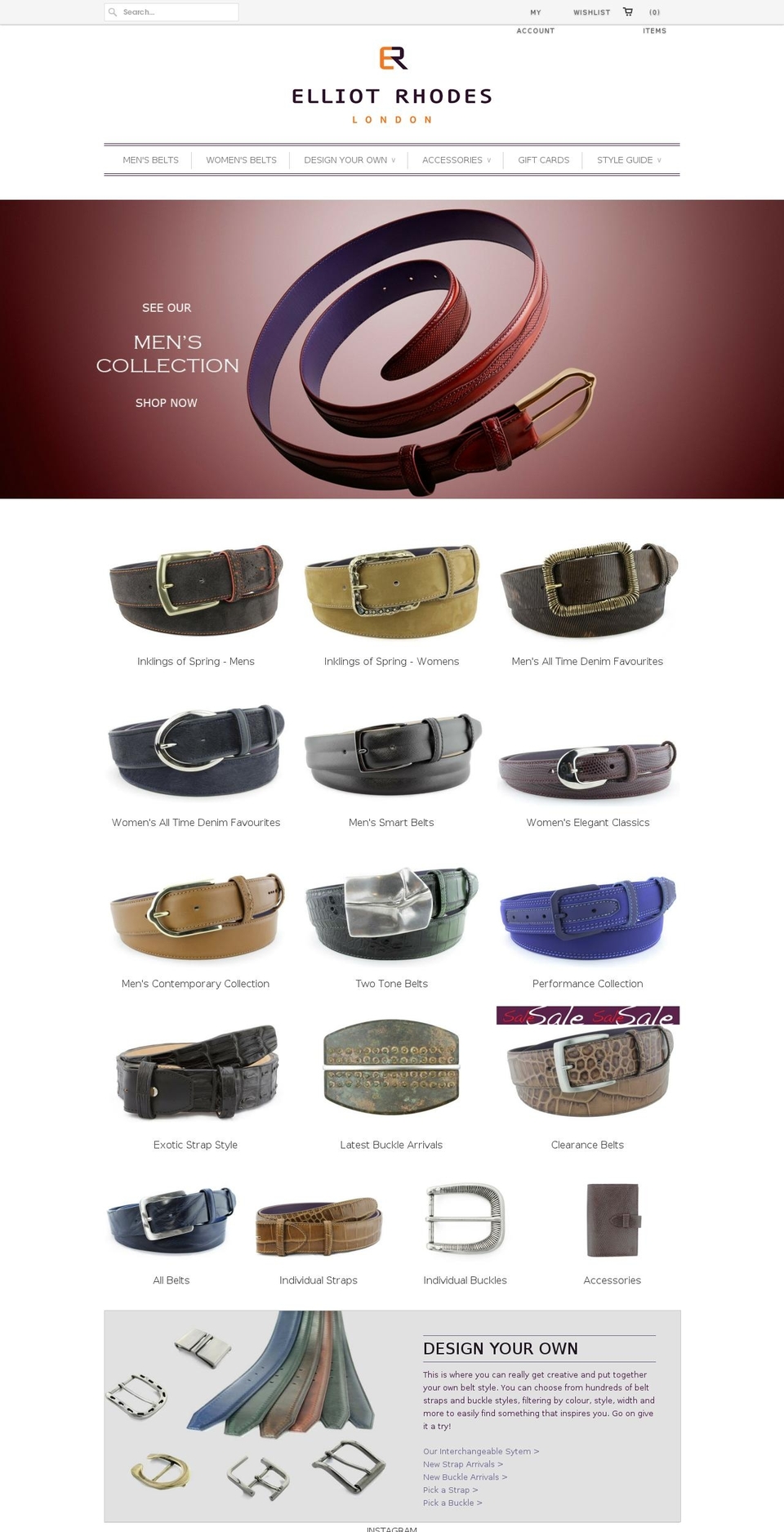 elliotrhodes.com shopify website screenshot