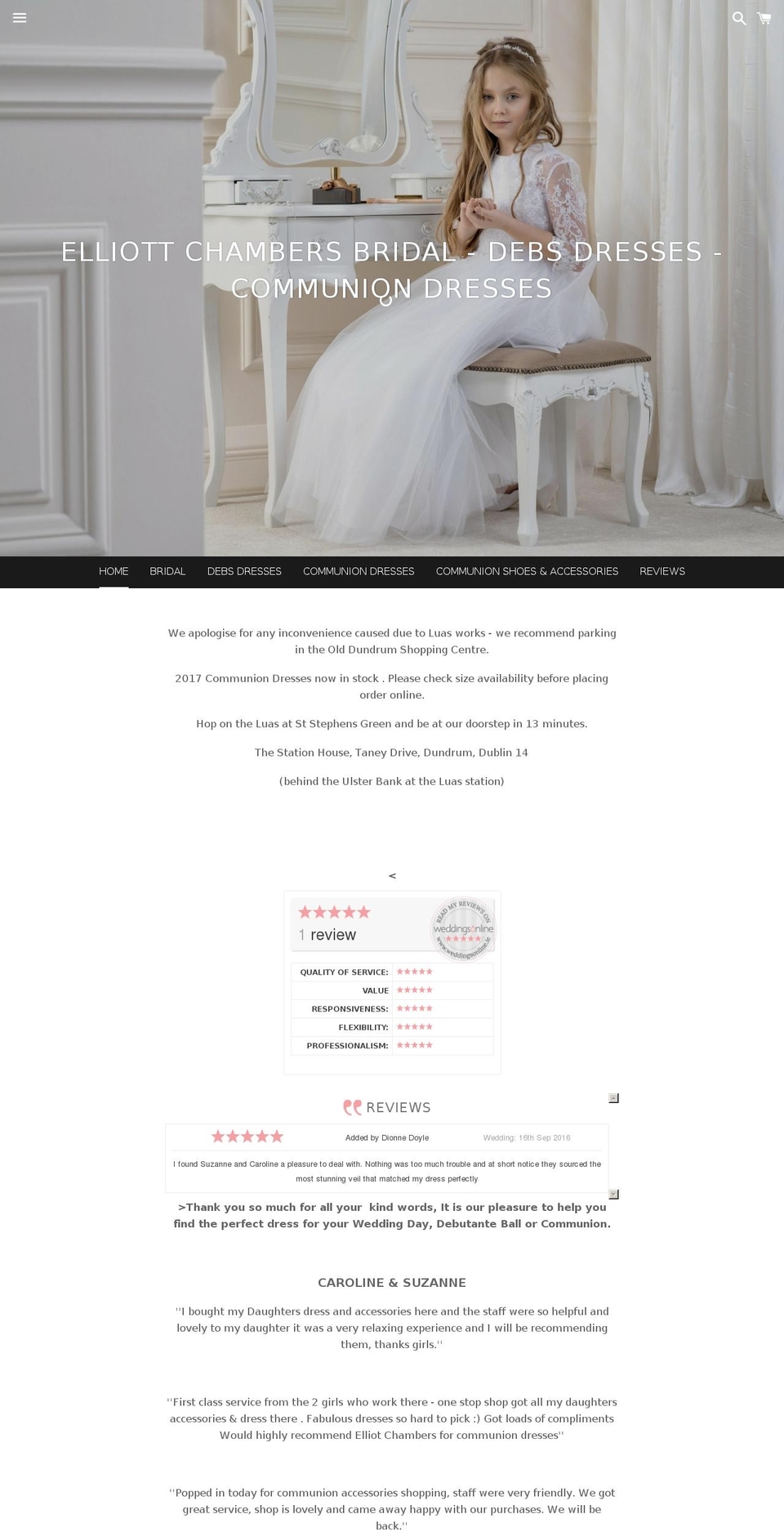 Amber Shopify theme site example elliottchambers.ie