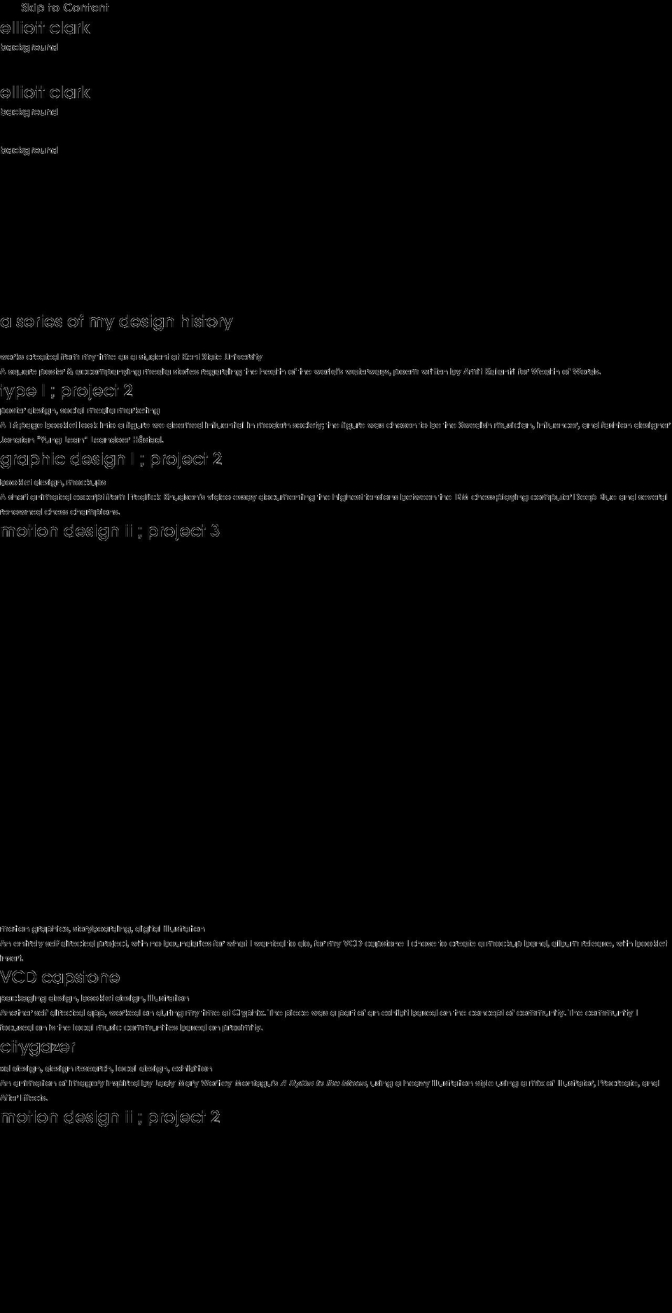 elliottclark.net shopify website screenshot