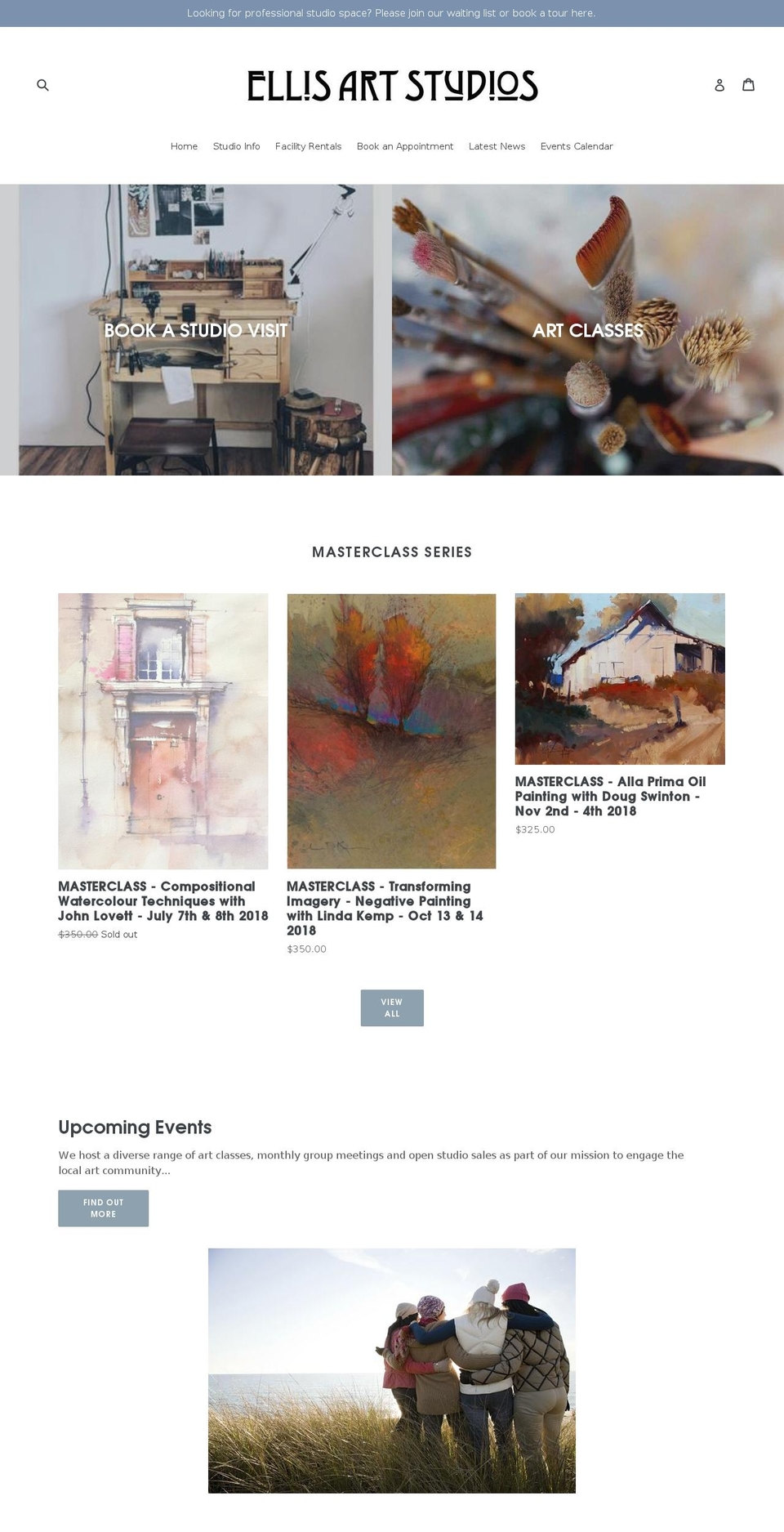 ellisartstudios.com — Shopify storefront screenshot
