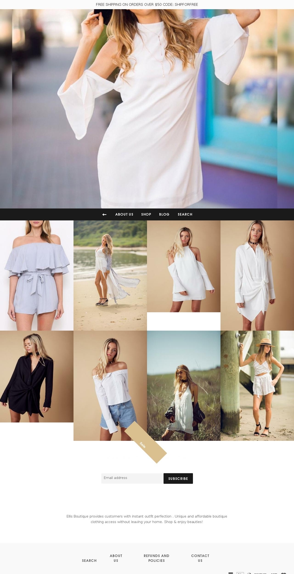 ellisboutiqueonline.com — Shopify storefront screenshot