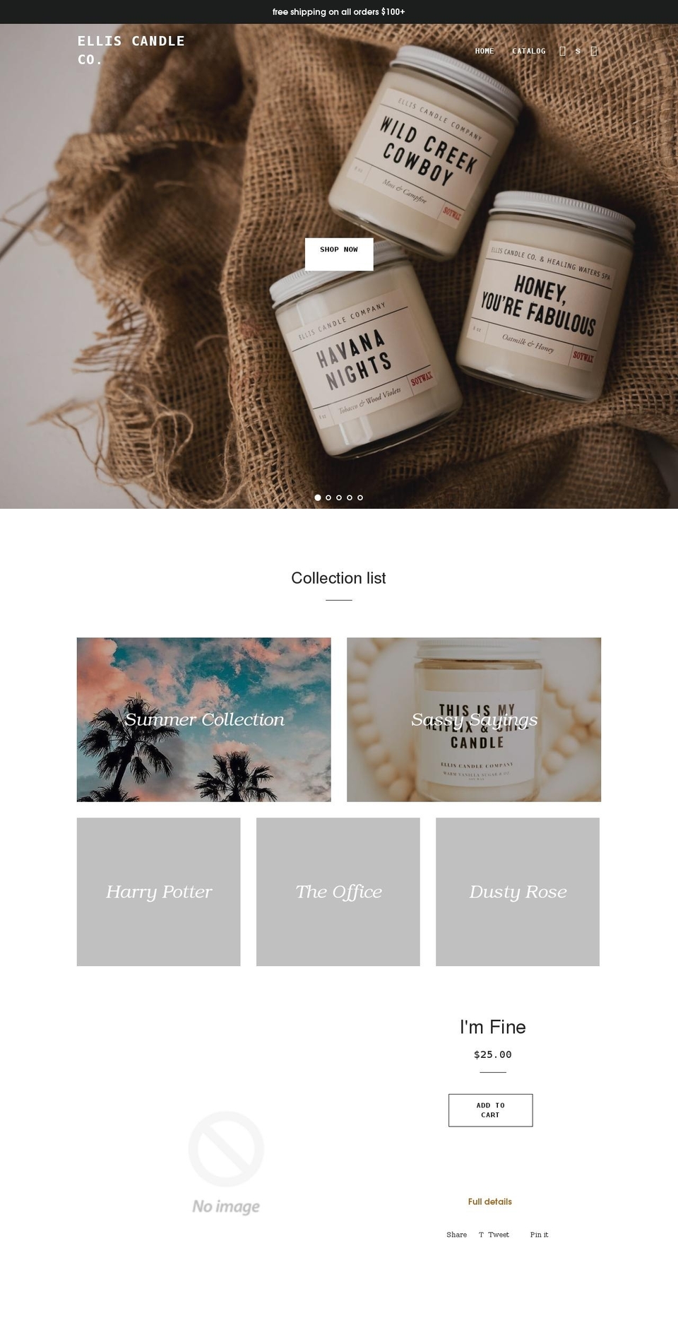 elliscandleco.ca shopify website screenshot