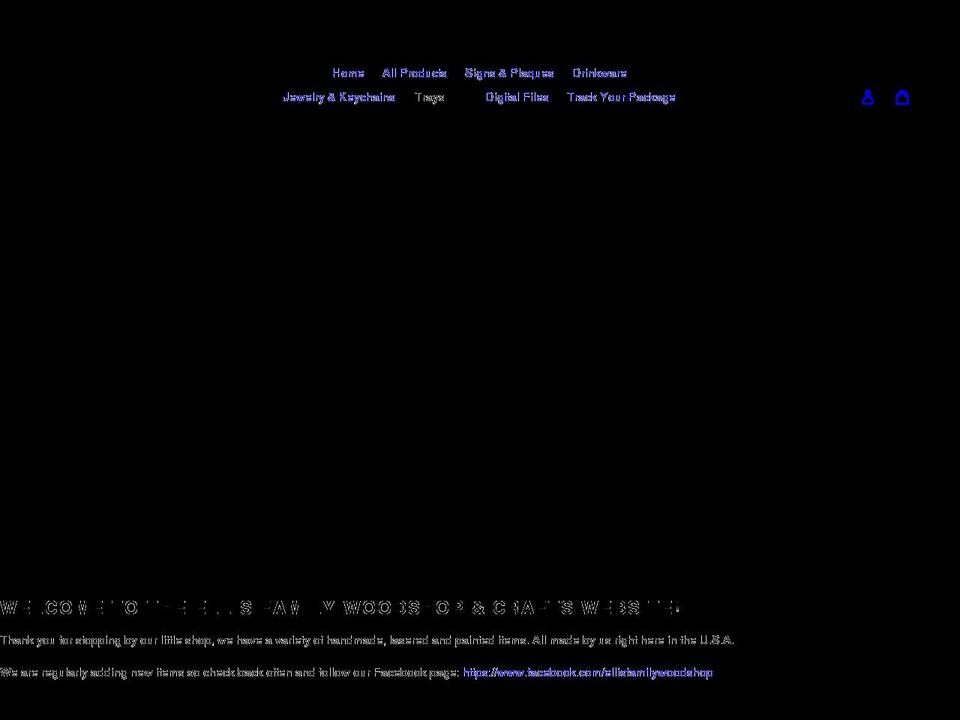 ellisfamilywoodshop.com shopify website screenshot