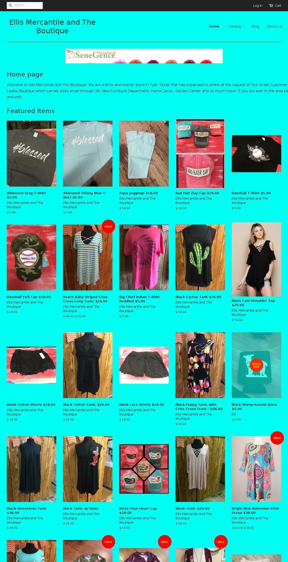 ellismercantile.com shopify website screenshot