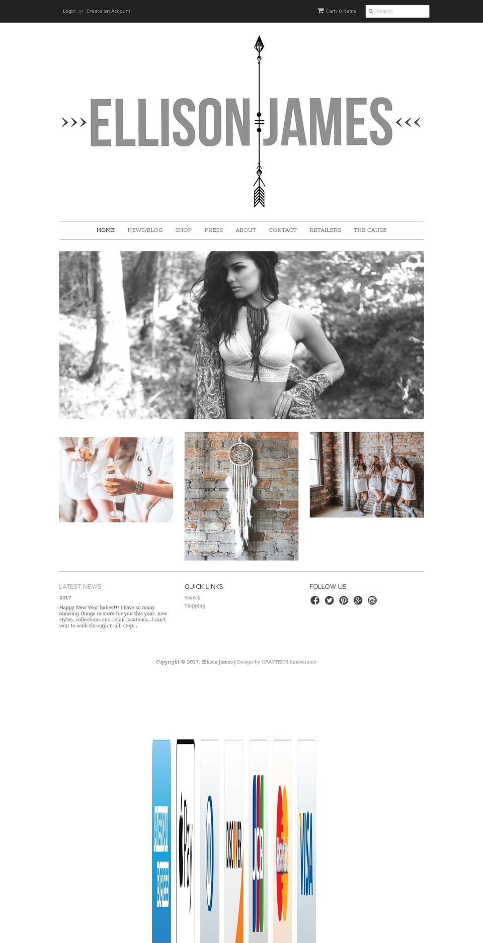 ellisonjamesdesigns.com shopify website screenshot