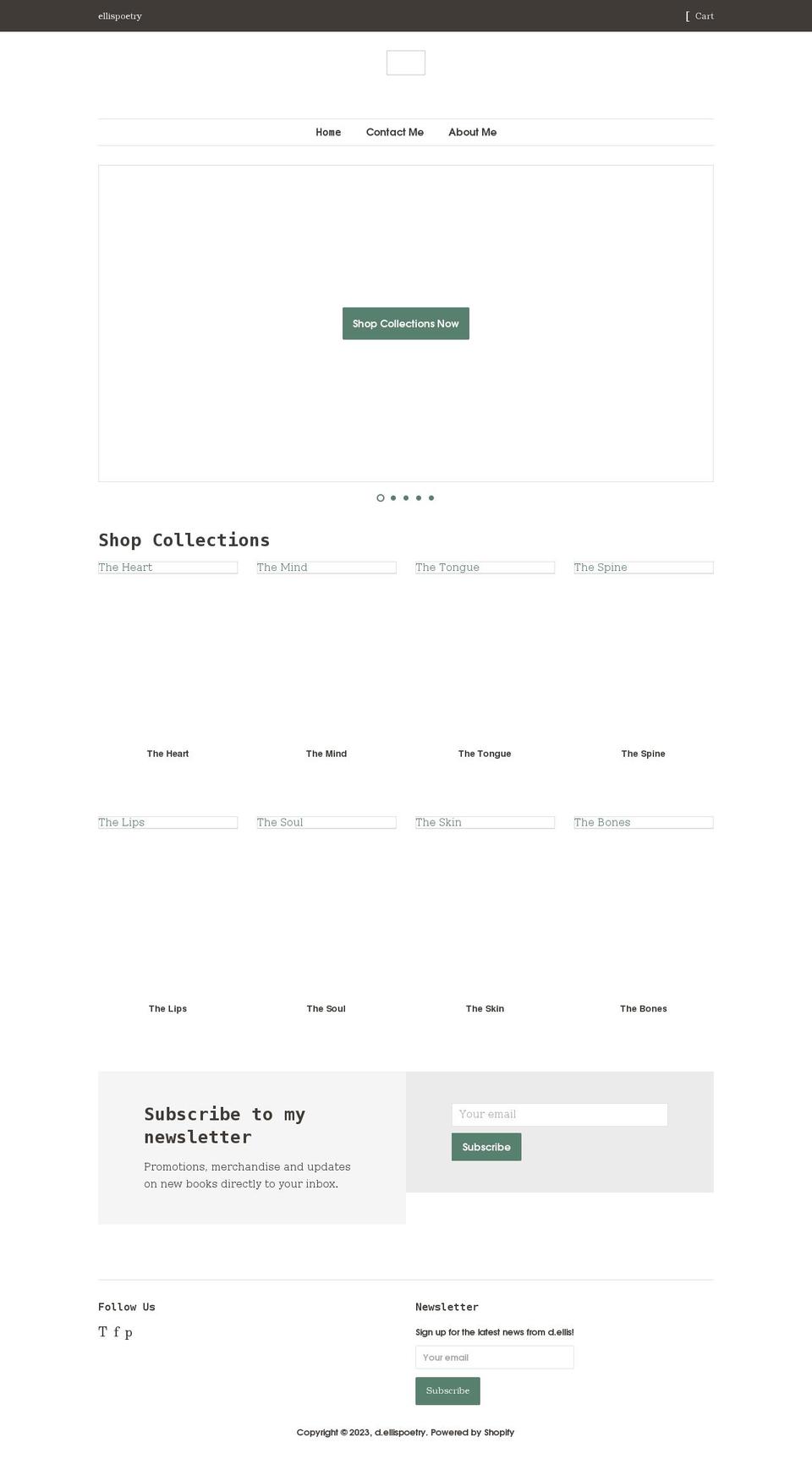 ellispoetry.com shopify website screenshot