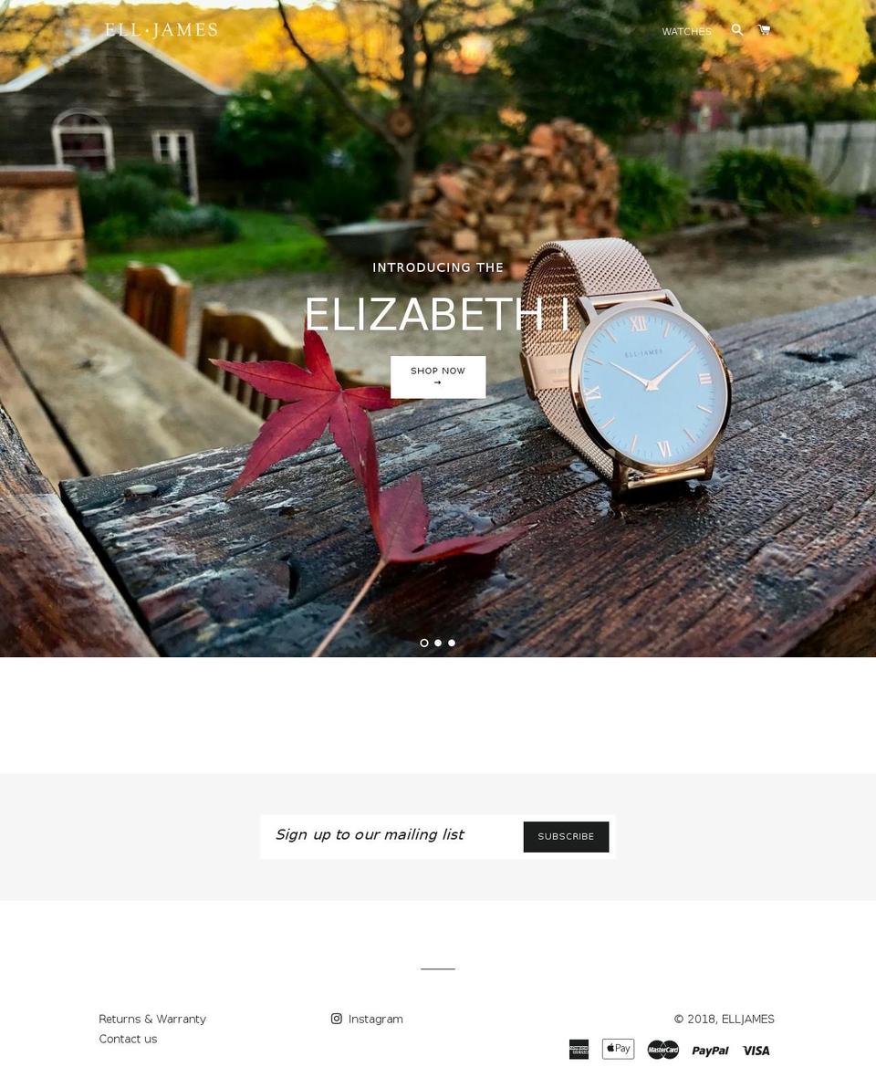 elljames.com — Shopify storefront screenshot