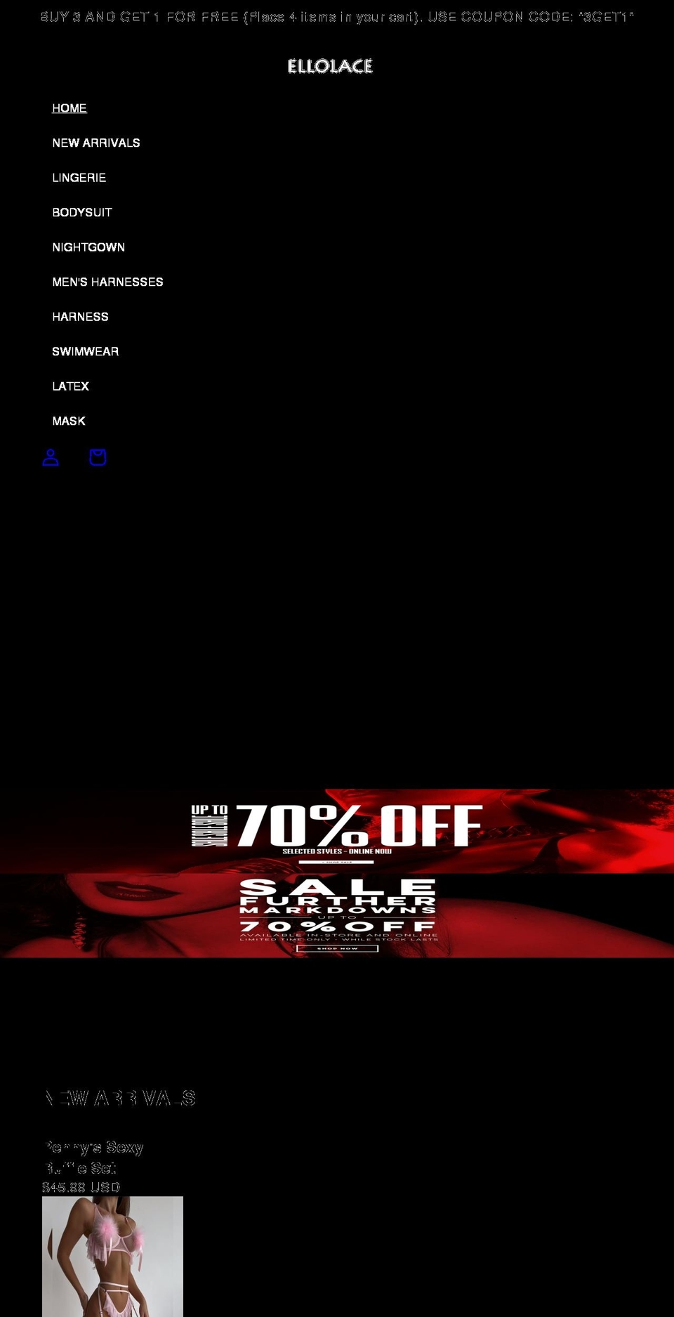 ellolace.com shopify website screenshot