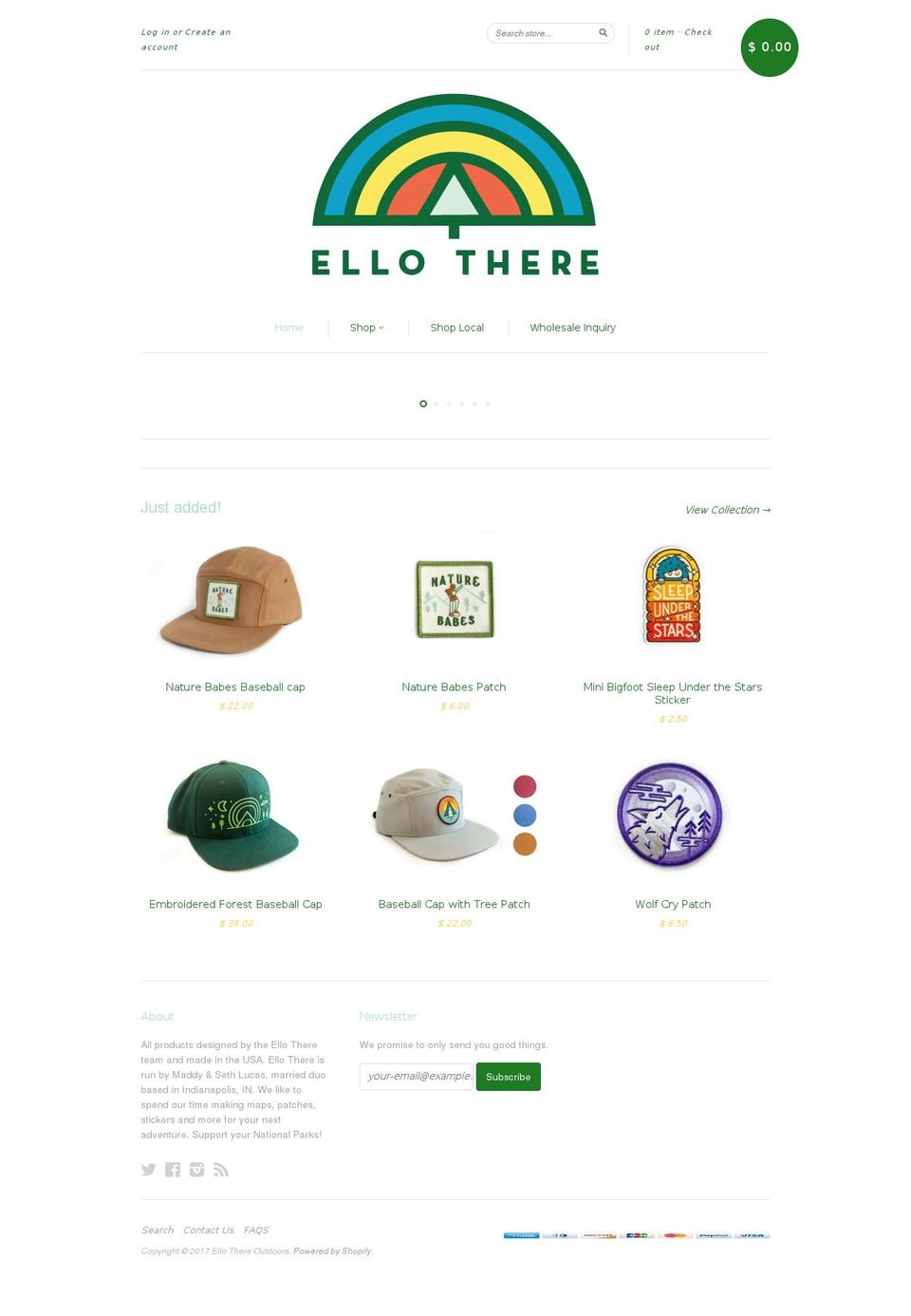 new-standard Shopify theme site example ellothere.com