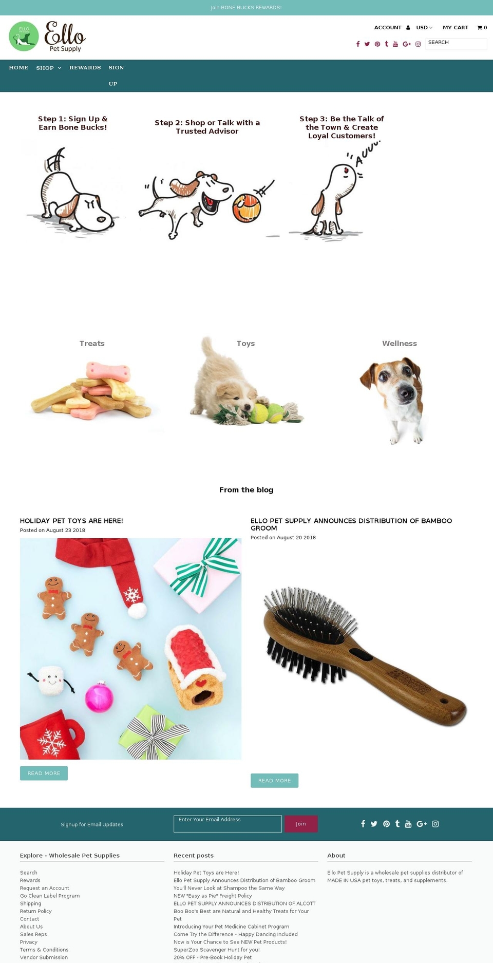 ellowholesalepet.com shopify website screenshot