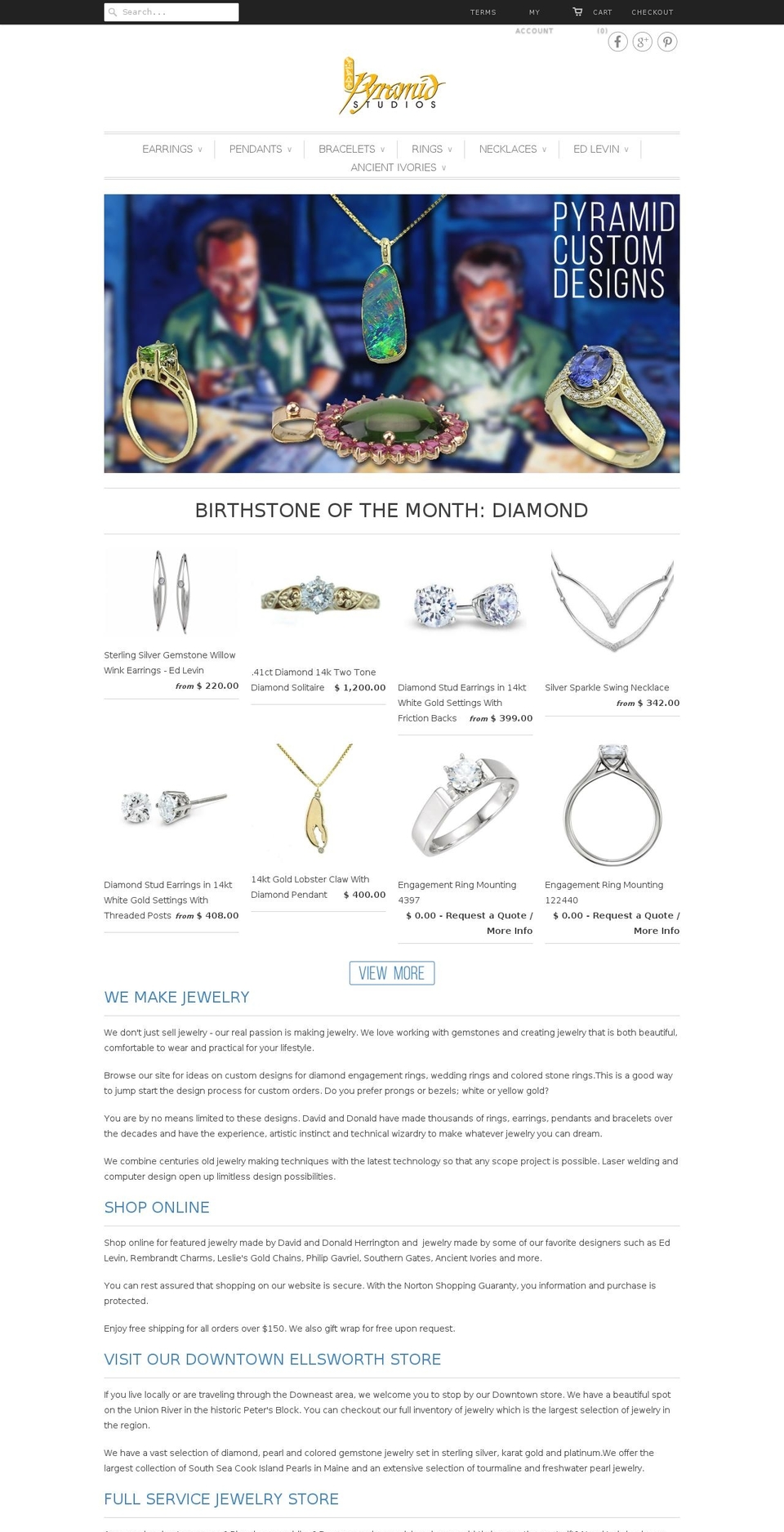 ellsworthjewelers.me shopify website screenshot