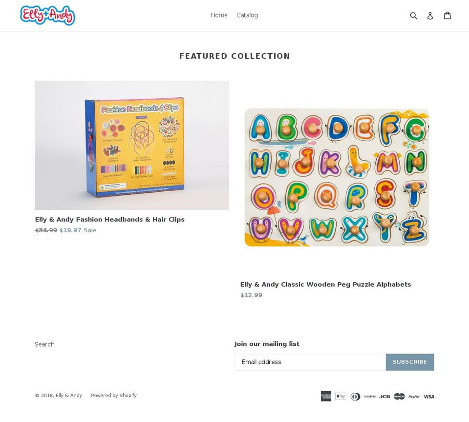 ellyandandy.com — Shopify storefront screenshot