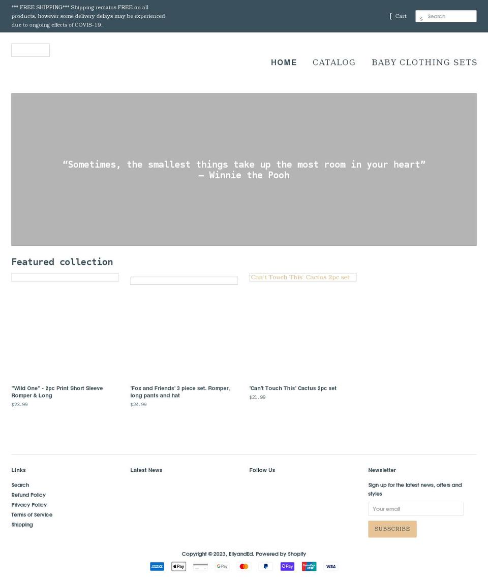 ellyanded.com shopify website screenshot