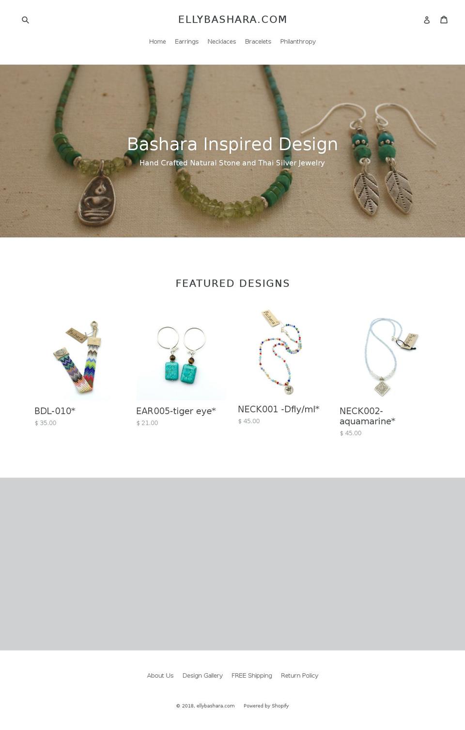 ellybashara.com — Shopify storefront screenshot