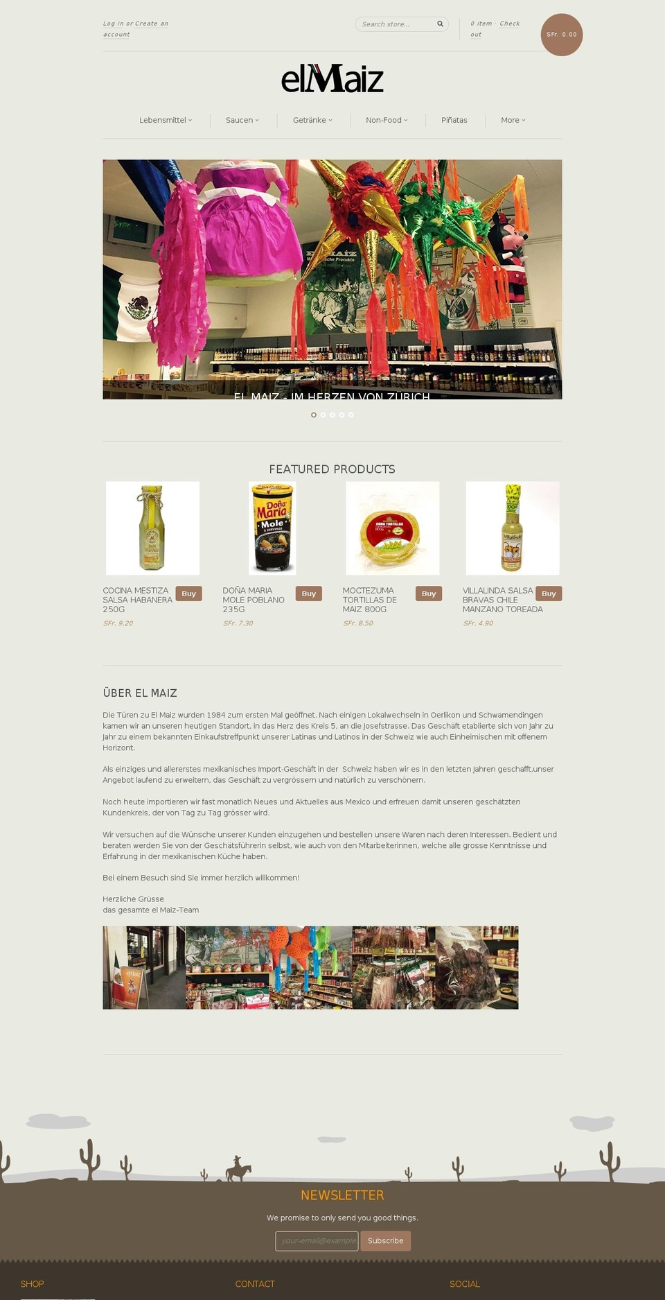 Narrative Shopify theme site example elmaiz.ch