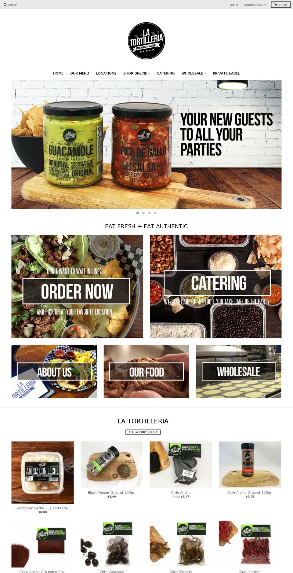 elmariachitortillas.com shopify website screenshot
