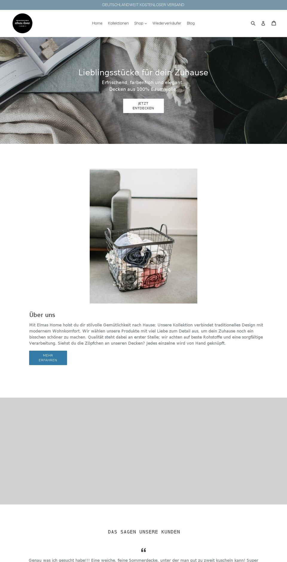 elmashome.de shopify website screenshot