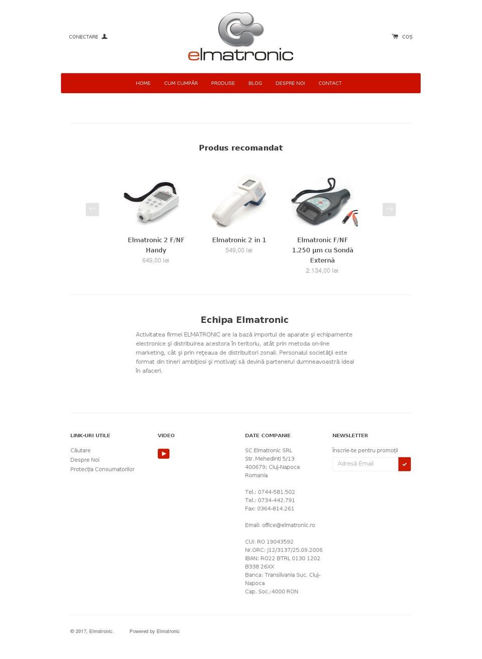 Solo Shopify theme site example elmatronic.ro