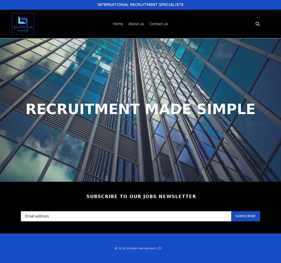 elmdon-recruitment.com — Shopify storefront screenshot
