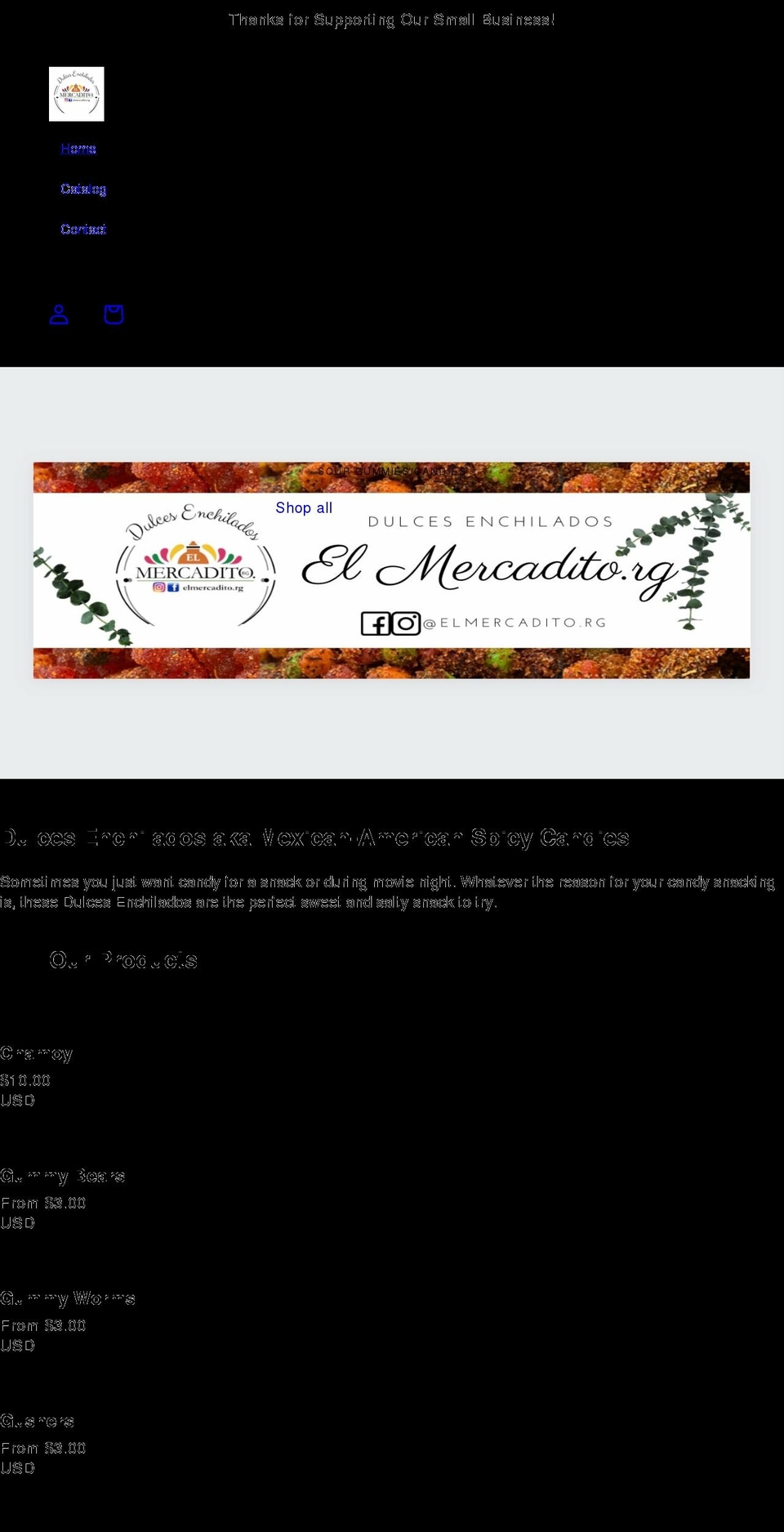 elmercadito.org shopify website screenshot
