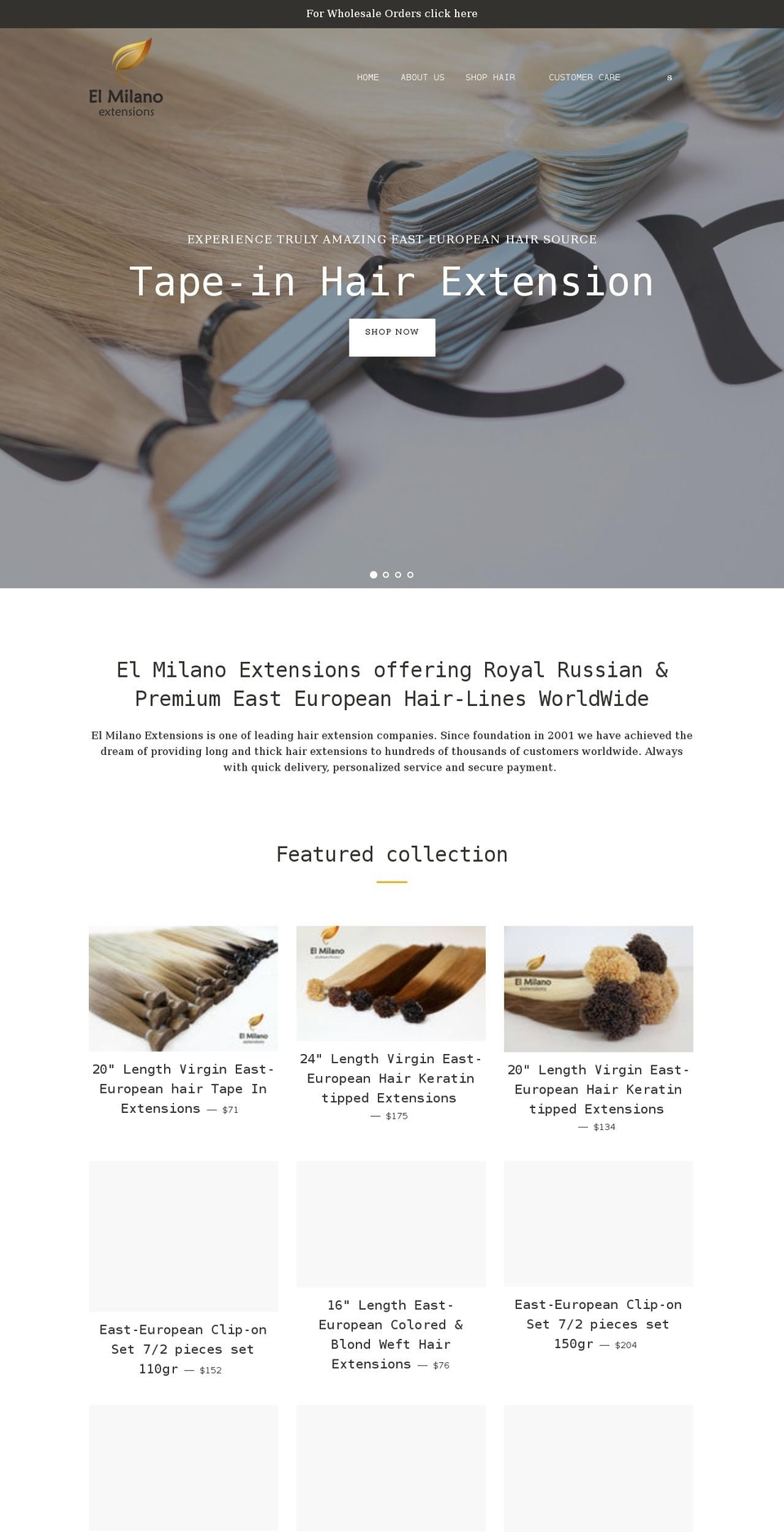 elmilanostore.com shopify website screenshot