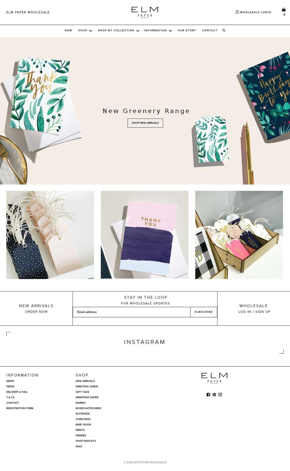 elmpaperwholesale.com shopify website screenshot