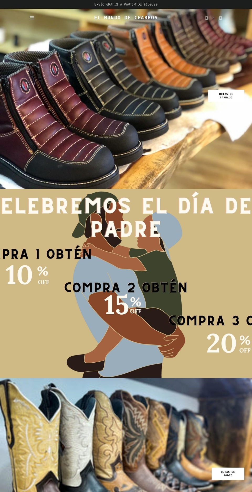 elmundodecharros.com shopify website screenshot
