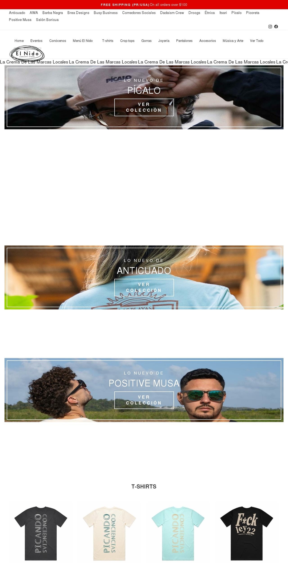 elnidopuertorico.com shopify website screenshot