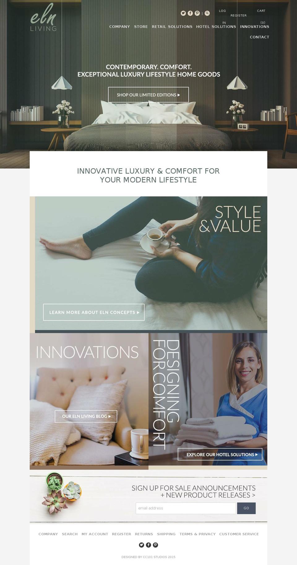 elnliving.com — Shopify storefront screenshot