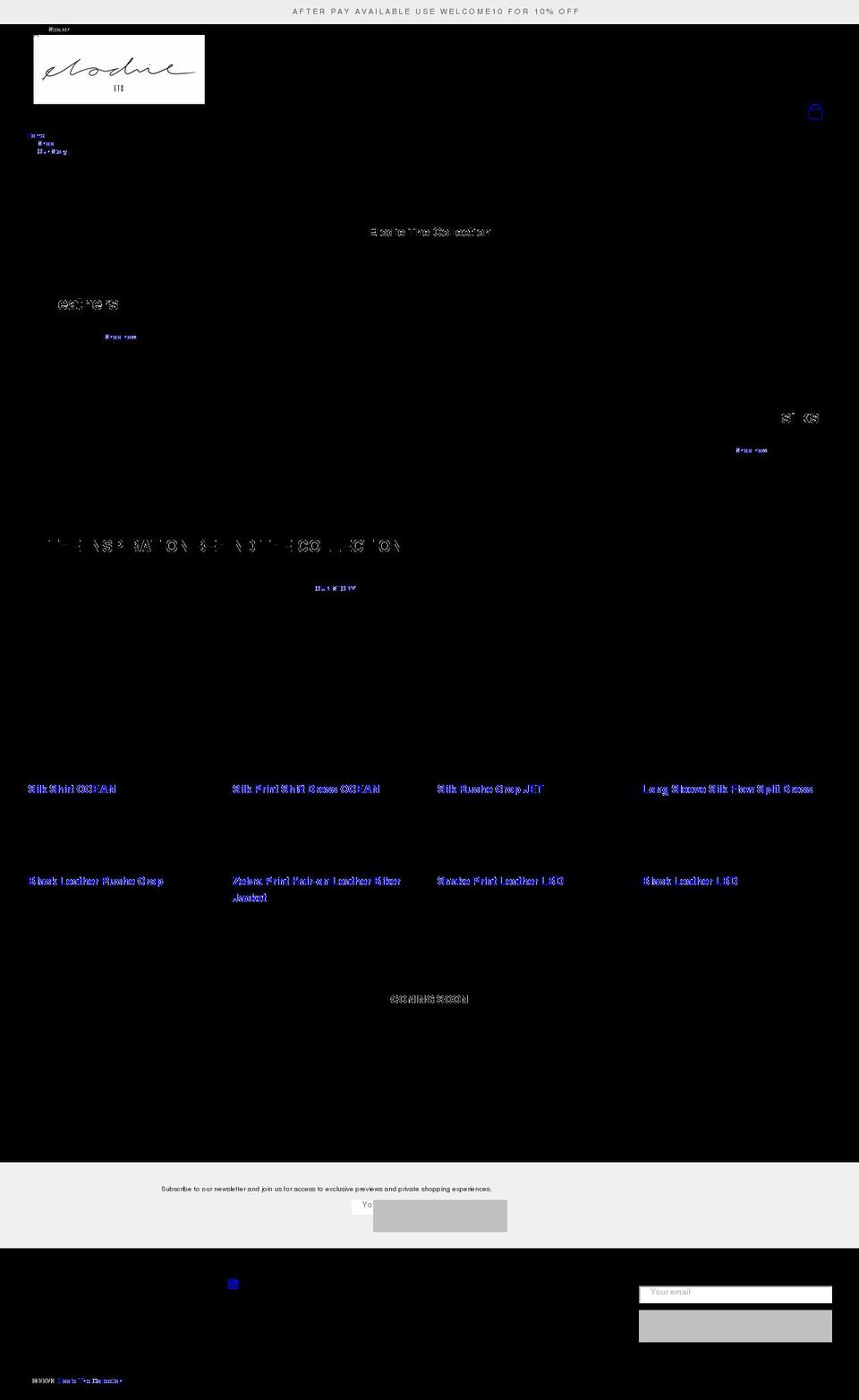 elodiethecollection.com shopify website screenshot