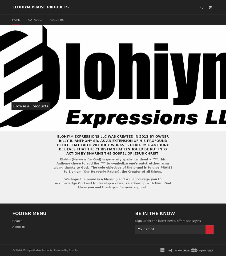 elohiymexpressionsllc.com shopify website screenshot