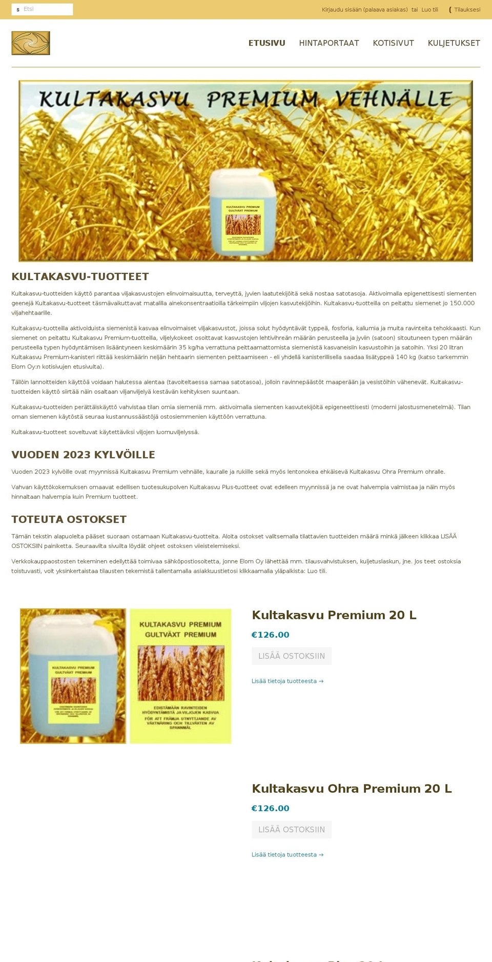 elom-kauppa.myshopify.com shopify website screenshot