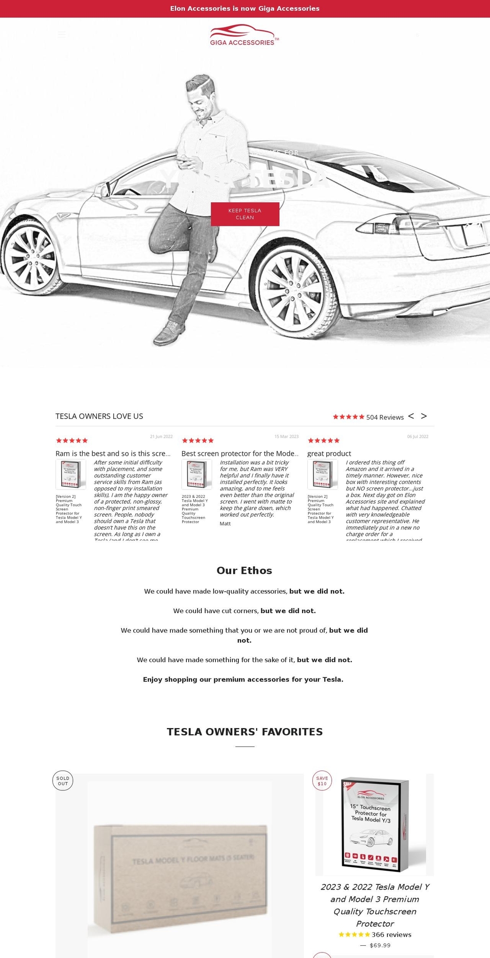 elonaccessories.com — Shopify storefront screenshot
