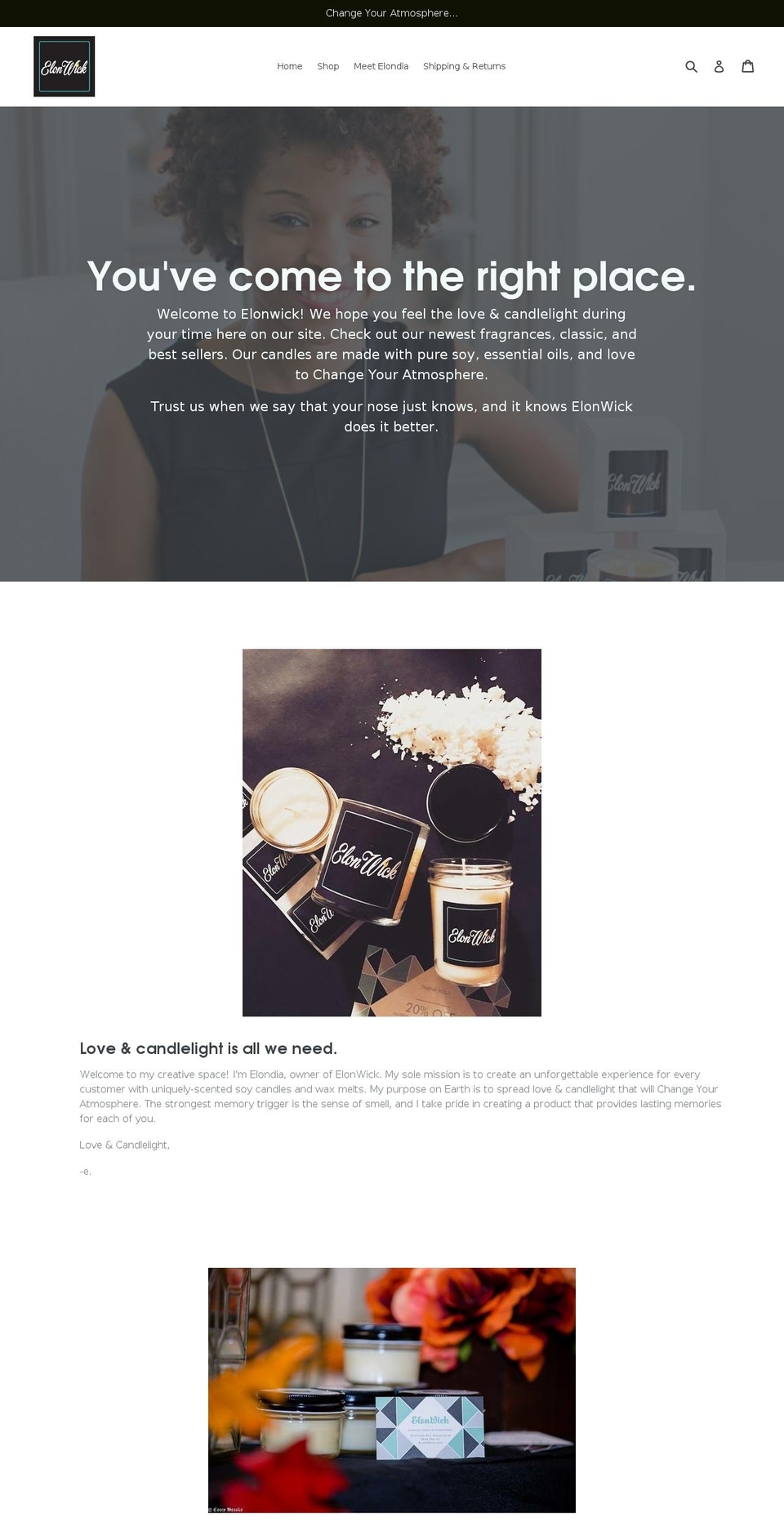 elonwick.com — Shopify storefront screenshot