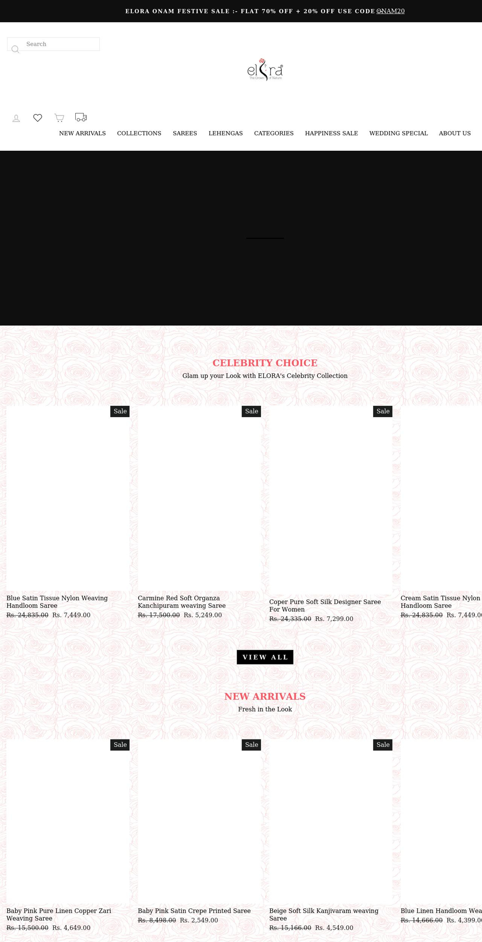 elorafashion.com shopify website screenshot