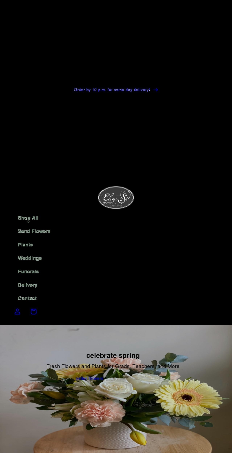 elorastflowers.ca shopify website screenshot
