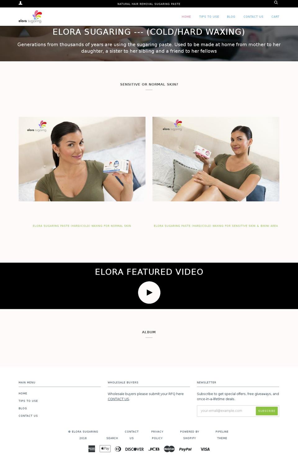 elorasugaring.com shopify website screenshot