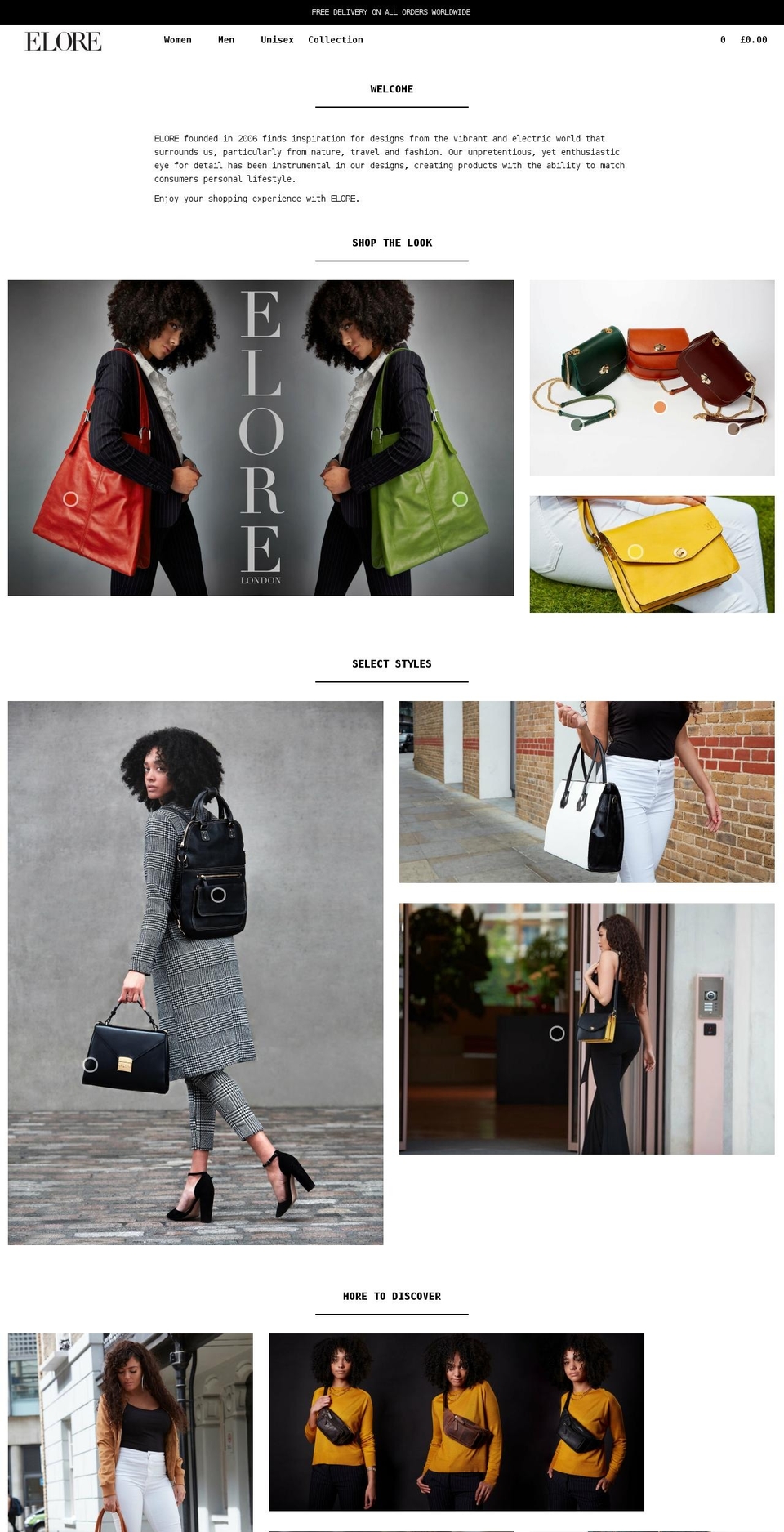 elore.co.uk shopify website screenshot