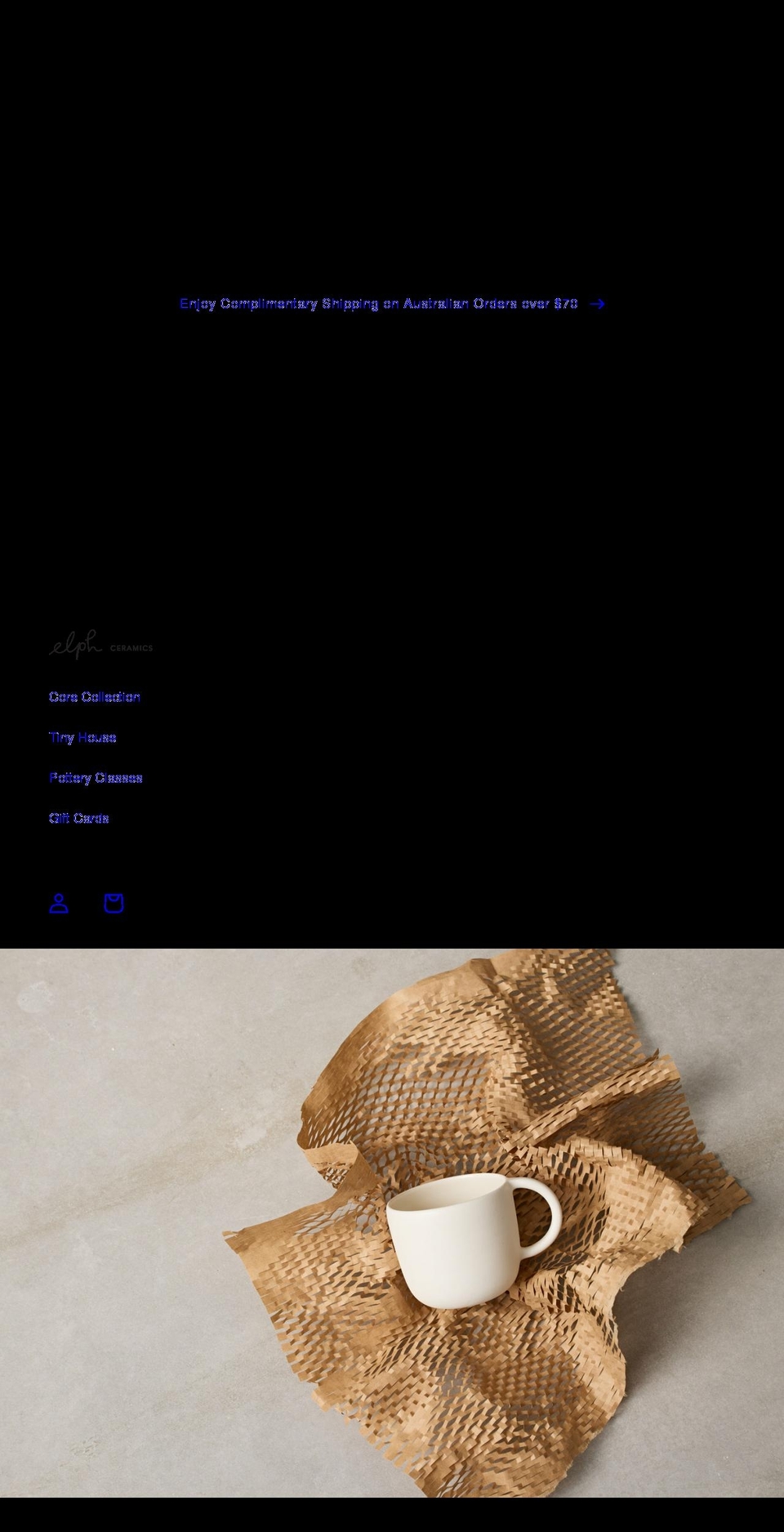 elphceramics.com shopify website screenshot