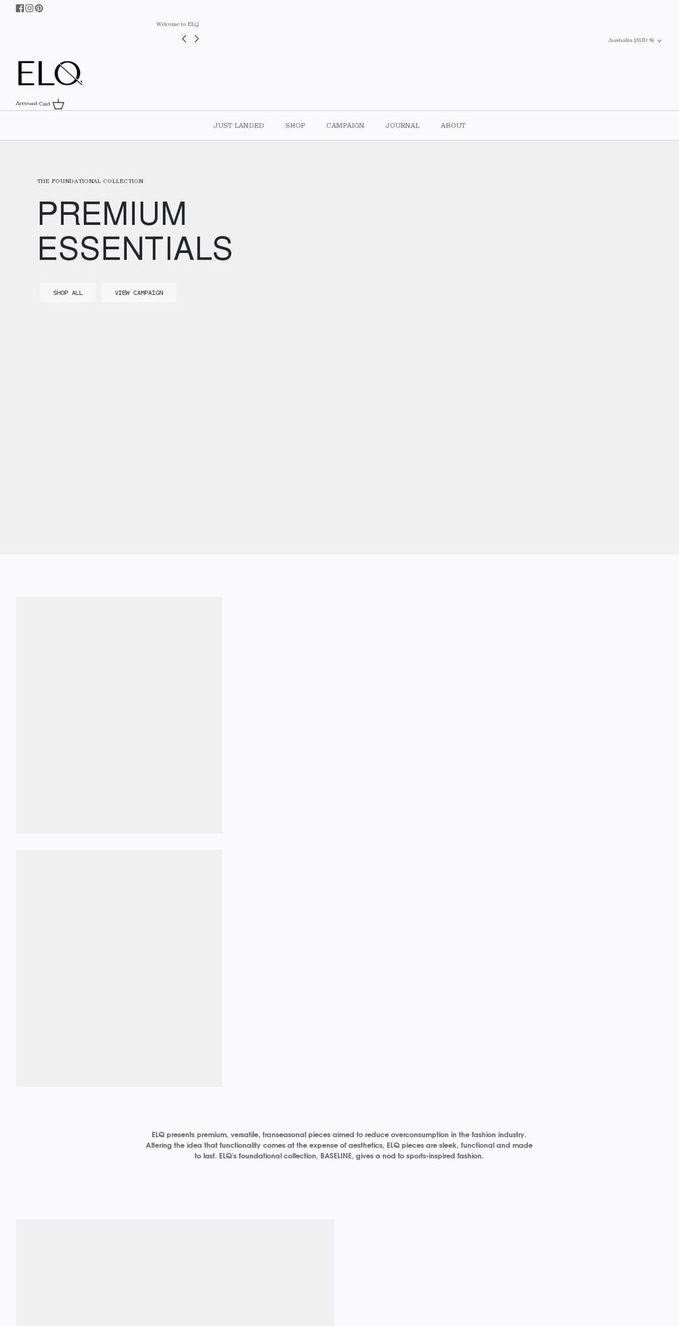 elqstore.com shopify website screenshot