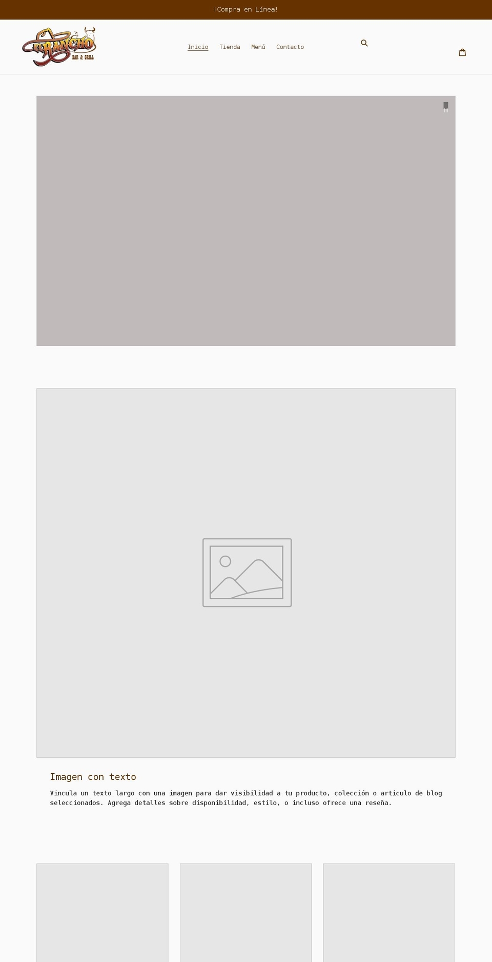 elranchobar.com shopify website screenshot