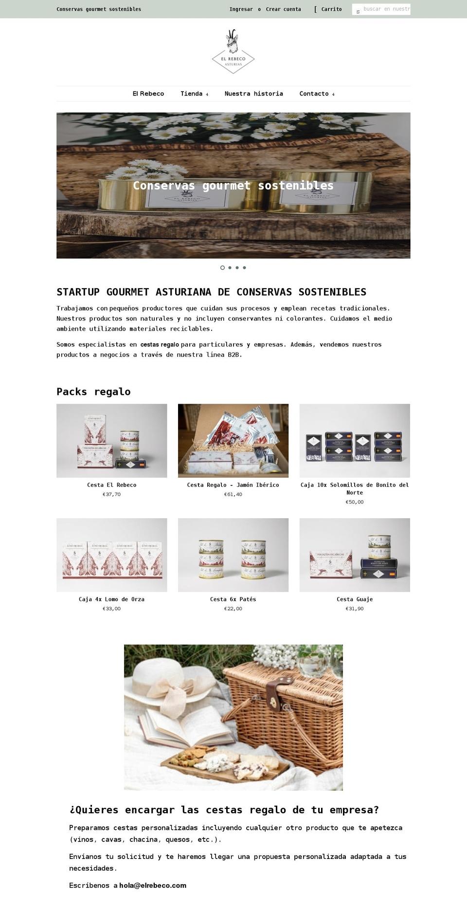 elrebeco.com shopify website screenshot