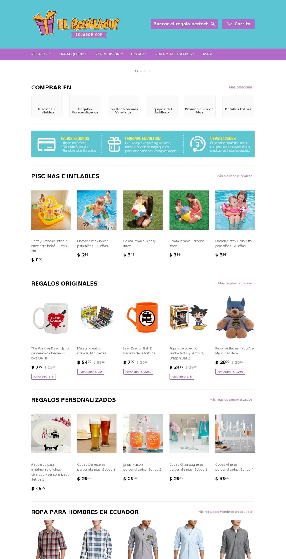 elregaladorecuador.com shopify website screenshot