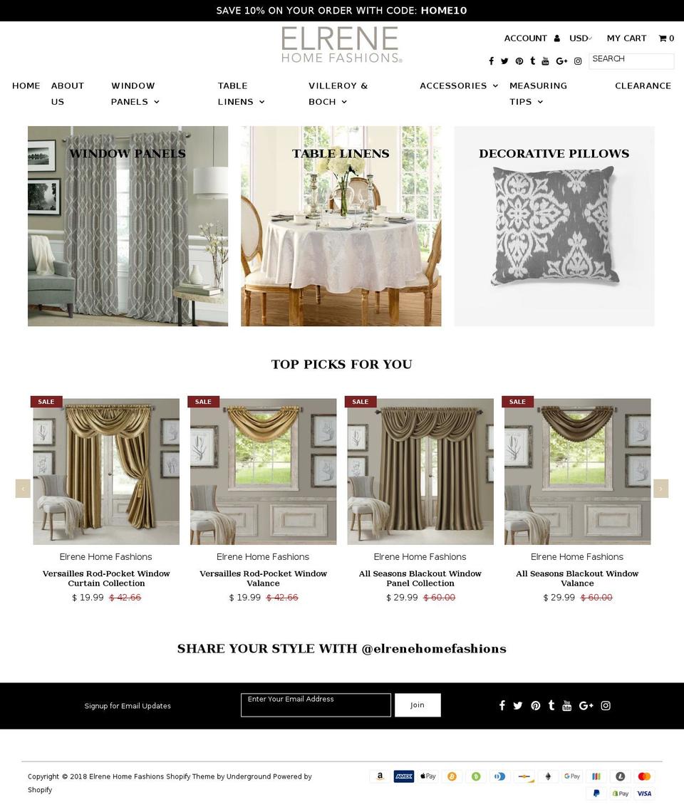 elrene.com shopify website screenshot