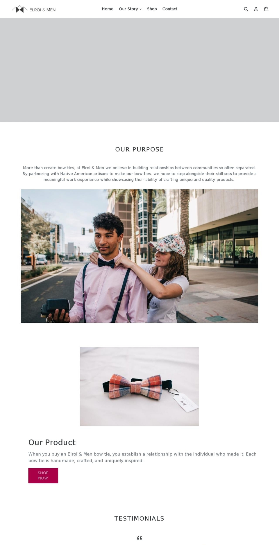 elroiandmen.com — Shopify storefront screenshot