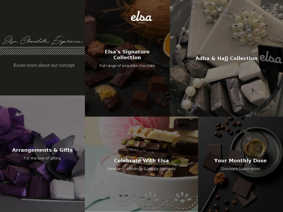 elsachocolatier.com shopify website screenshot